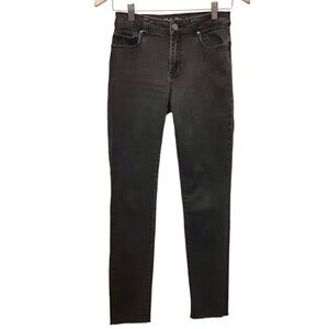 Victoria’s Secret 4 High Rise Jeggings Skinny Jeans Faded Black Frayed Hems